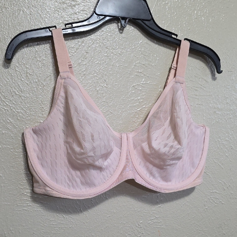 Wacoal Soft Beige Mesh Bra Full Coverage Size 40DDD Wire‎ Bra Comfort Plus Size